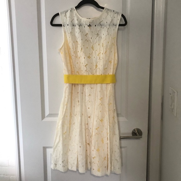 Dresses & Skirts - White & yellow lace eyelet dress